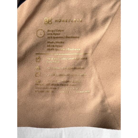 Honeylove Crossover V-neck bra size L navy/beige no underwire mesh comfortable - Picture 4 of 4